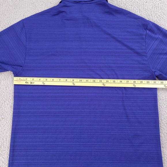 Nike Golf Polo Shirt Mens Medium Blue Striped Dri-Fit Short Sleeve Casual - Picture 9 of 12